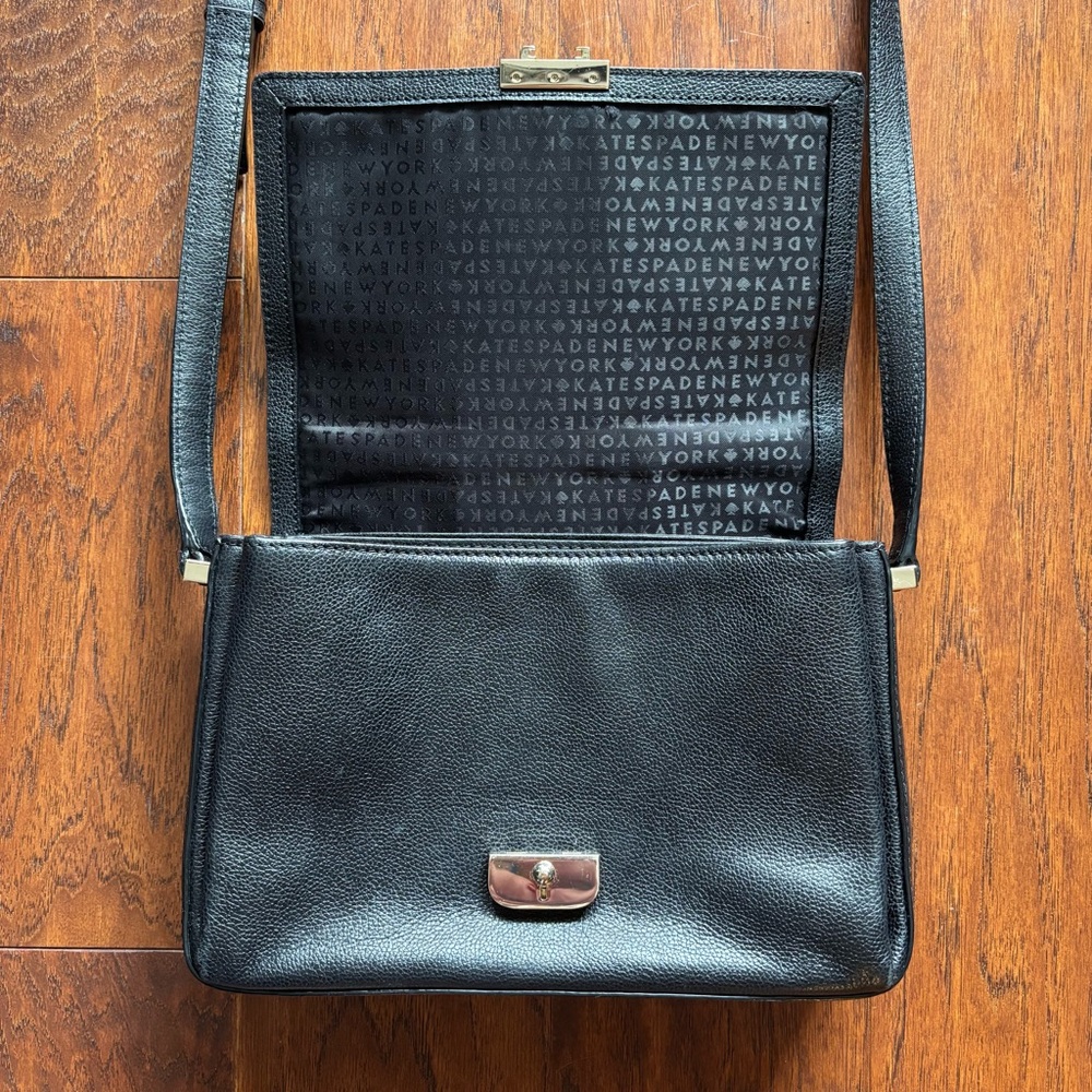 Kate Spade New York Milna Lovett Street Black Leather Crossbody Bag - Picture 6 of 14